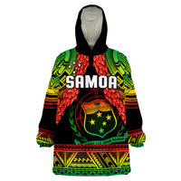 (Custom Text And Number) Samoa Rugby Teuila Torch Ginger Gradient Style Wearable Blanket Hoodie LT14 Unisex One Size - Polynesian Pride