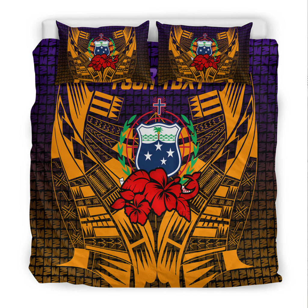 (Custom Personalised) Samoa Bedding Set - Hibiscus With Tribal - LT12 - Polynesian Pride