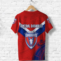Papua New Guinea Central Dabaries T Shirt Rugby Red LT8 - Polynesian Pride