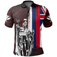 Hawaii King Flag Polynesian Polo Shirt Red - Polynesian Pride