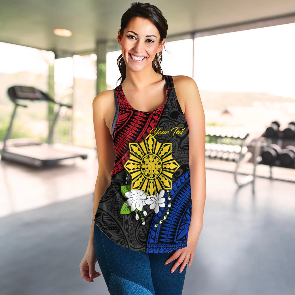 (Custom Personalised) Philippines Sampaguita Filipino Sun Women Tank Top - LT12 - Polynesian Pride