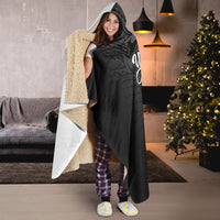 Philippines Polynesian Custom Personalised Hooded Blanket - Coat Of Arm With Hibiscus White - Polynesian Pride