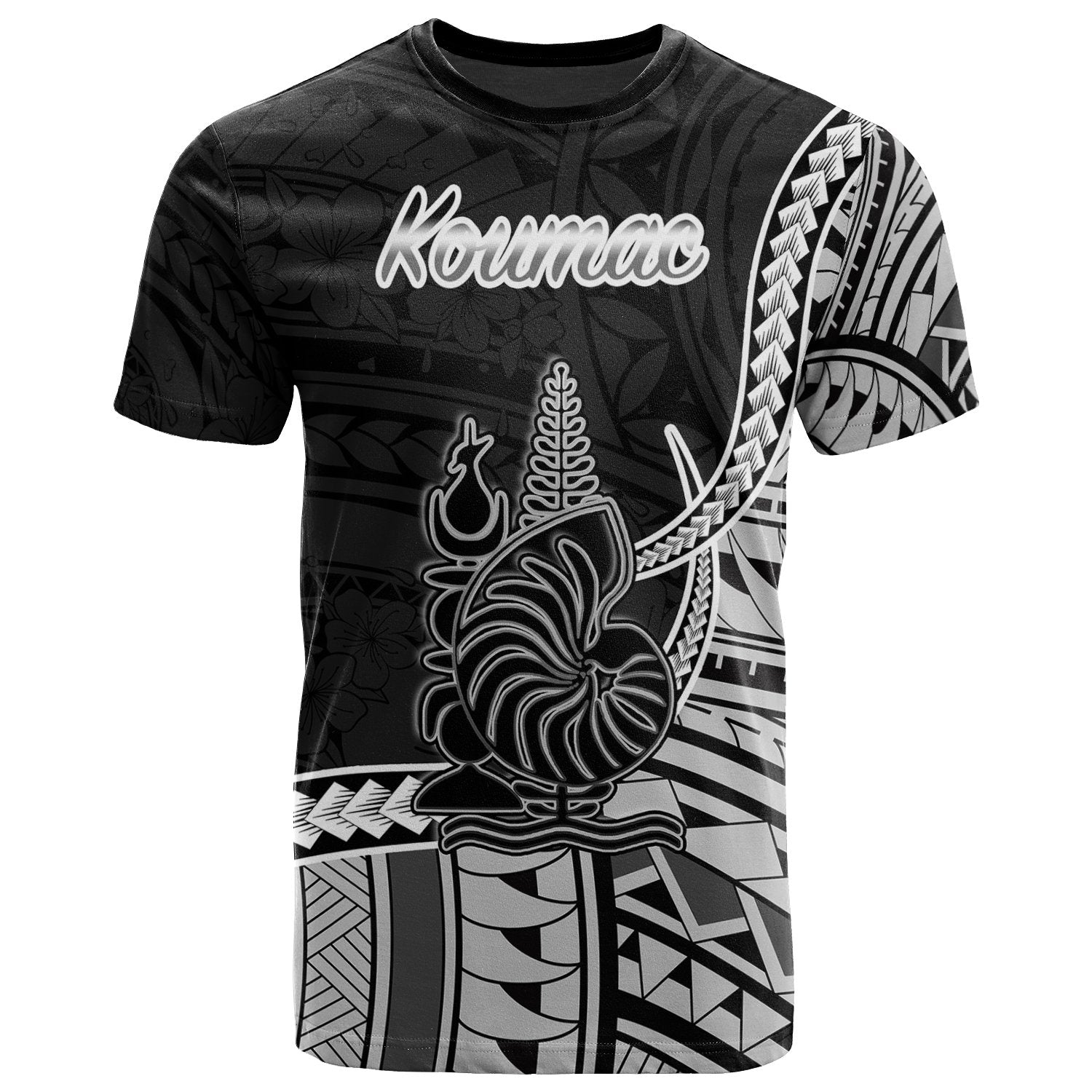 New Caledonia Islands T Shirt Koumac Seal Of New Caledonia Islands Polynesian Patterns Unisex Black - Polynesian Pride