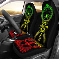 Pohnpei Car Seat Covers - Pohnpei Flag Micronesian Tribal Reggae Universal Fit Art - Polynesian Pride
