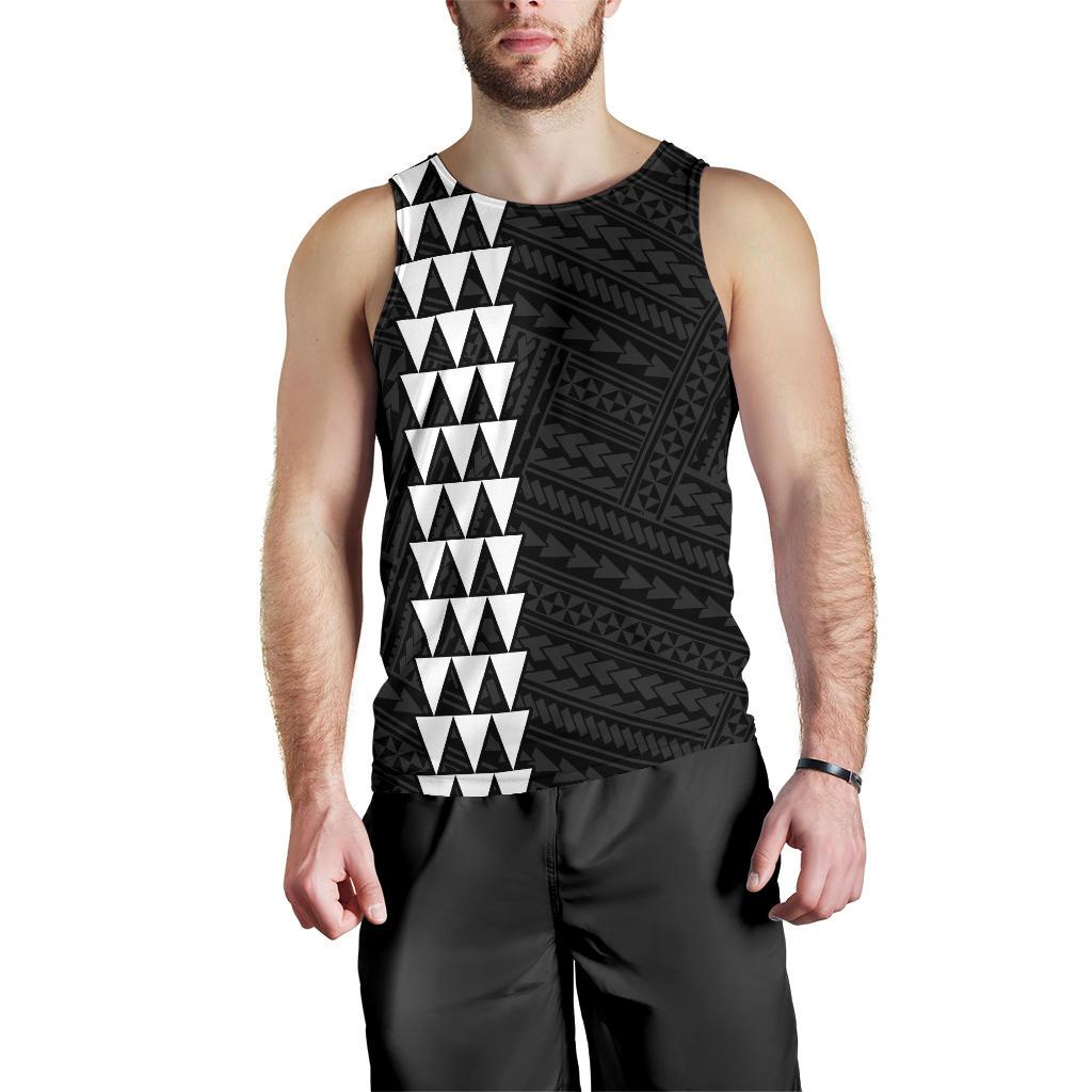 Hawaii Kakau Polynesian Hammerhead Shark Map Men's Tank Top - White - Polynesian Pride