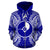 Yap Polynesian All Over Zip up Hoodie Map Blue - Polynesian Pride