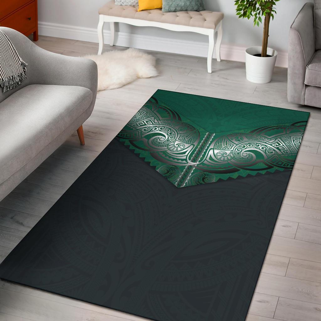New ZealandKoru Polynesian Tattoo New Zealand Area Rug Navy - Polynesian Pride