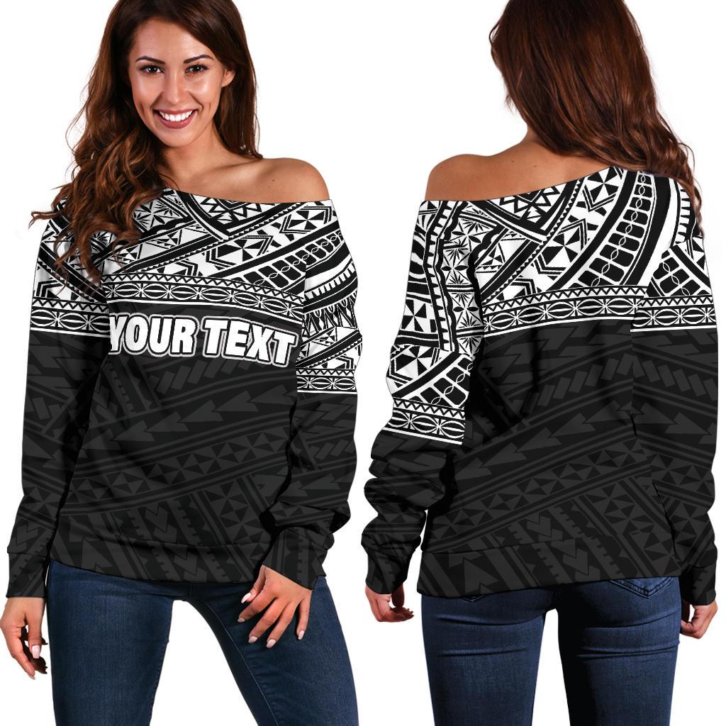 Polynesian Custom Personalised Shoulder Sweater - Black Style Black - Polynesian Pride