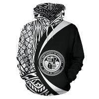 Honolulu Hawaii Polynesian Hoodie Circle Style White - Polynesian Pride
