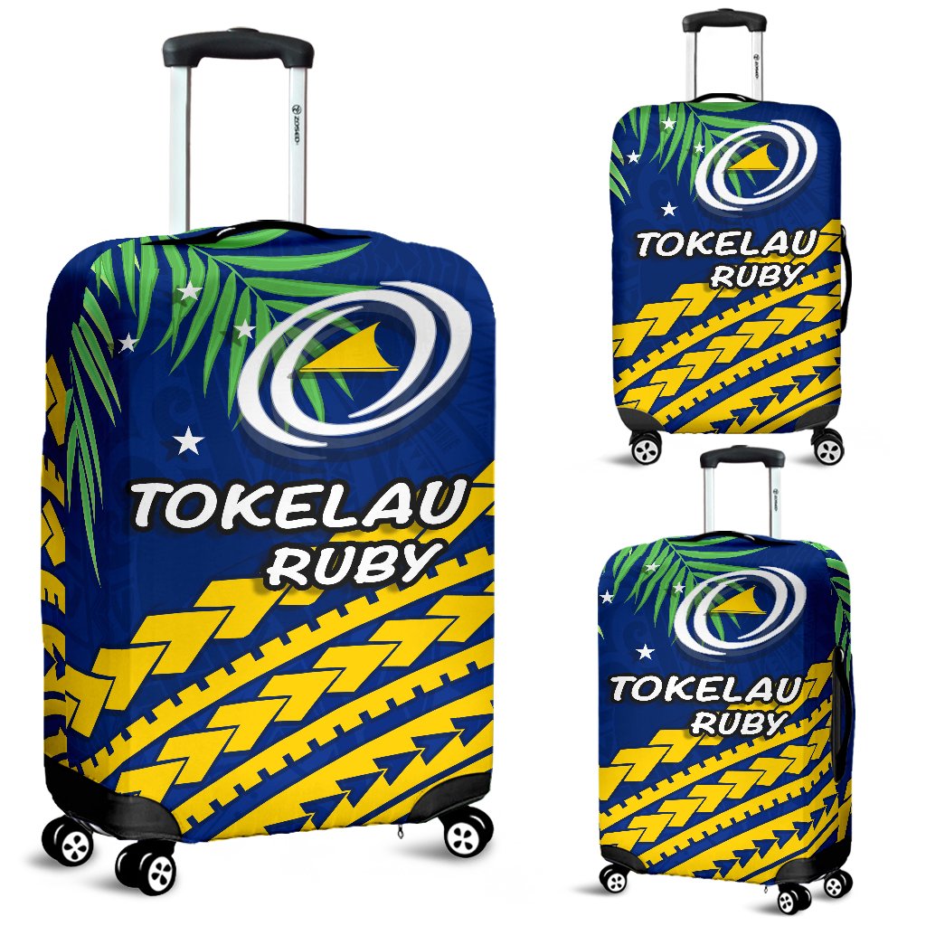 Tokelau Rugby Luggage Covers Coconut Leaves Blue - Polynesian Pride