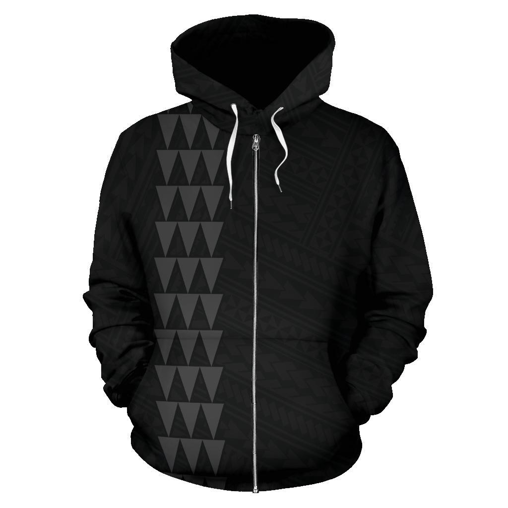 Polynesian Kakau Seal of Hawaii Zip Hoodie Grey - Polynesian Pride