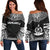 Vanuatu Polynesian Chief Women's Off Shoulder Sweater - Black Version Black - Polynesian Pride