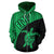 Fiji Tapa Zip up Hoodie Fiji Turtle Mermaid Green - Polynesian Pride
