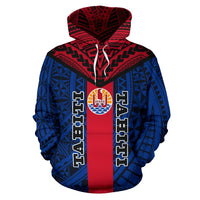 Tahihi Hoodie Tahiti Flag Polynesian Tattoo Version 2.0 - Polynesian Pride