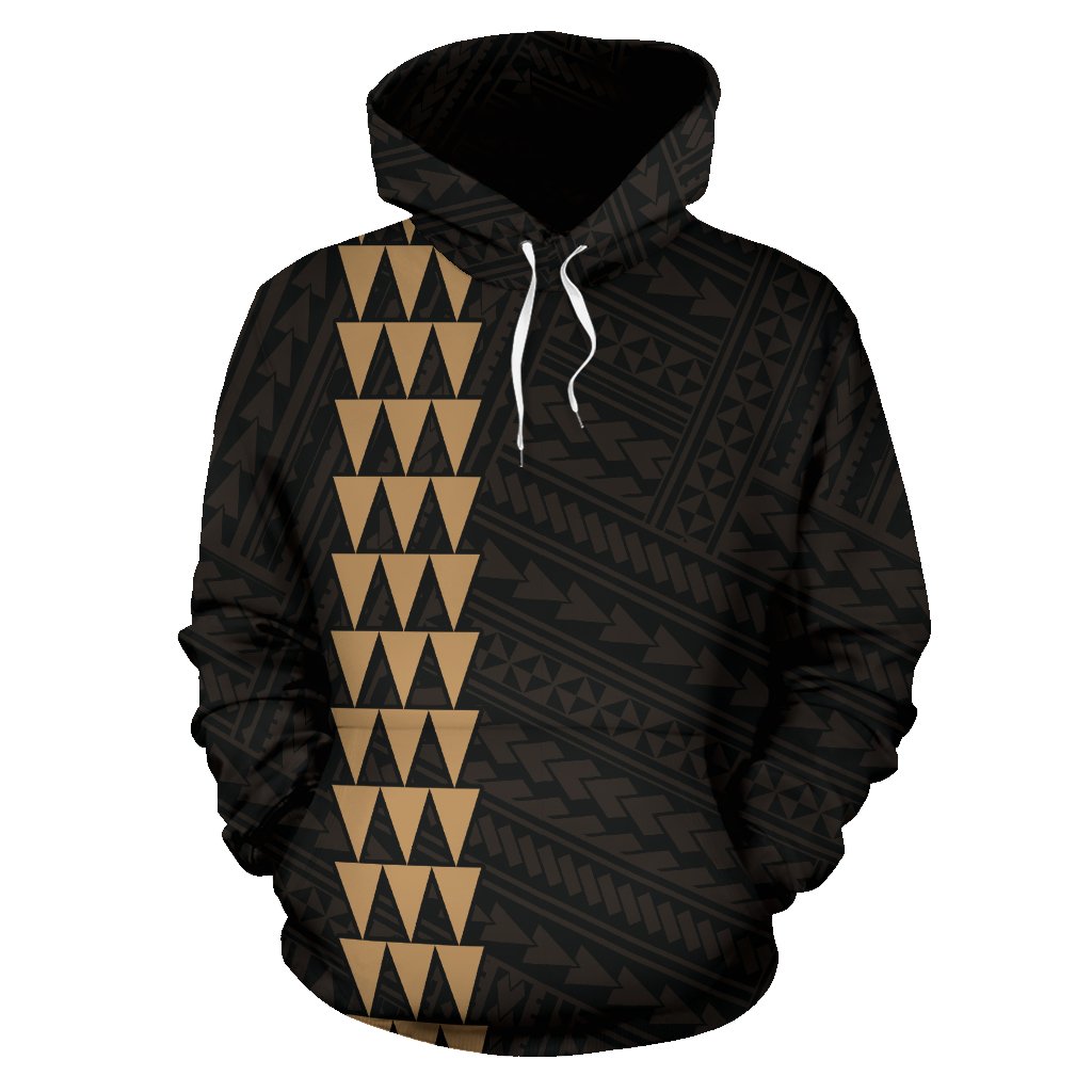 Hawaii Kakau Polynesian Gold Hammerhead Shark Hoodie - Polynesian Pride