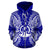 Vanuatu Polynesian All Over Zip up Hoodie Map Blue - Polynesian Pride