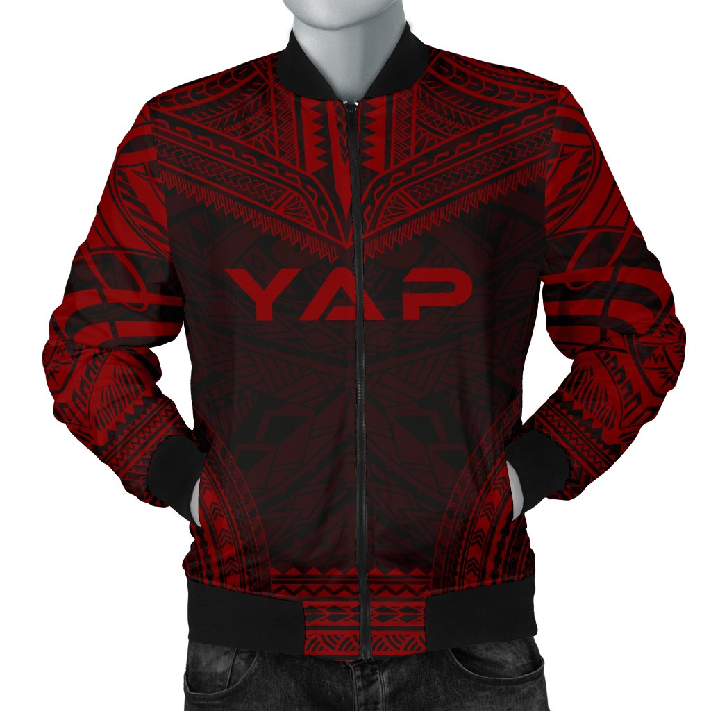 Yap Polynesian Chief Men's Bomber Jacket - Red Version Red - Polynesian Pride
