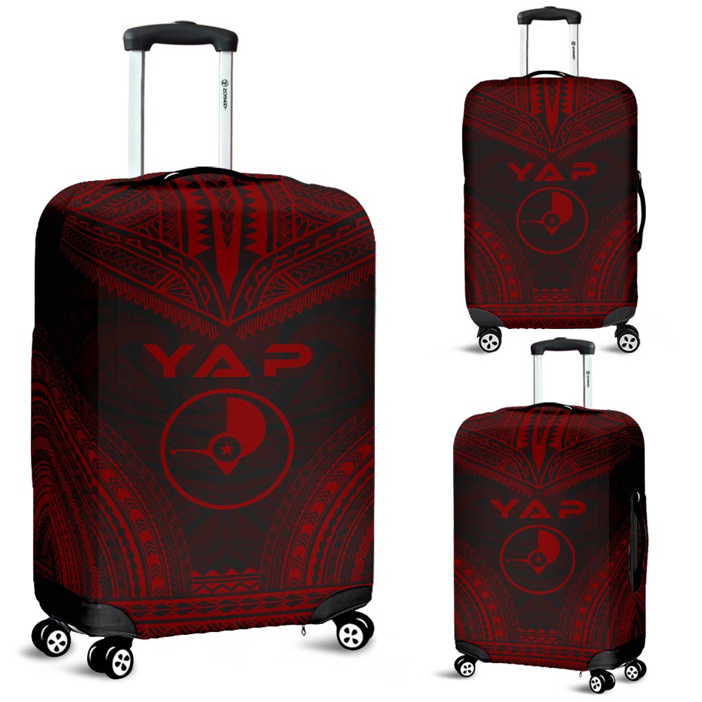 Yap Polynesian Chief Luggage Cover - Red Version Red - Polynesian Pride