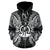 Vanuatu Polynesian All Over Zip up Hoodie Map Black - Polynesian Pride