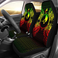 Yap Car Seat Cover - Yap Flag Map Reggae Universal Fit Reggae - Polynesian Pride