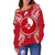 Yap Polynesian Shoulder Sweater Map Red White - Polynesian Pride