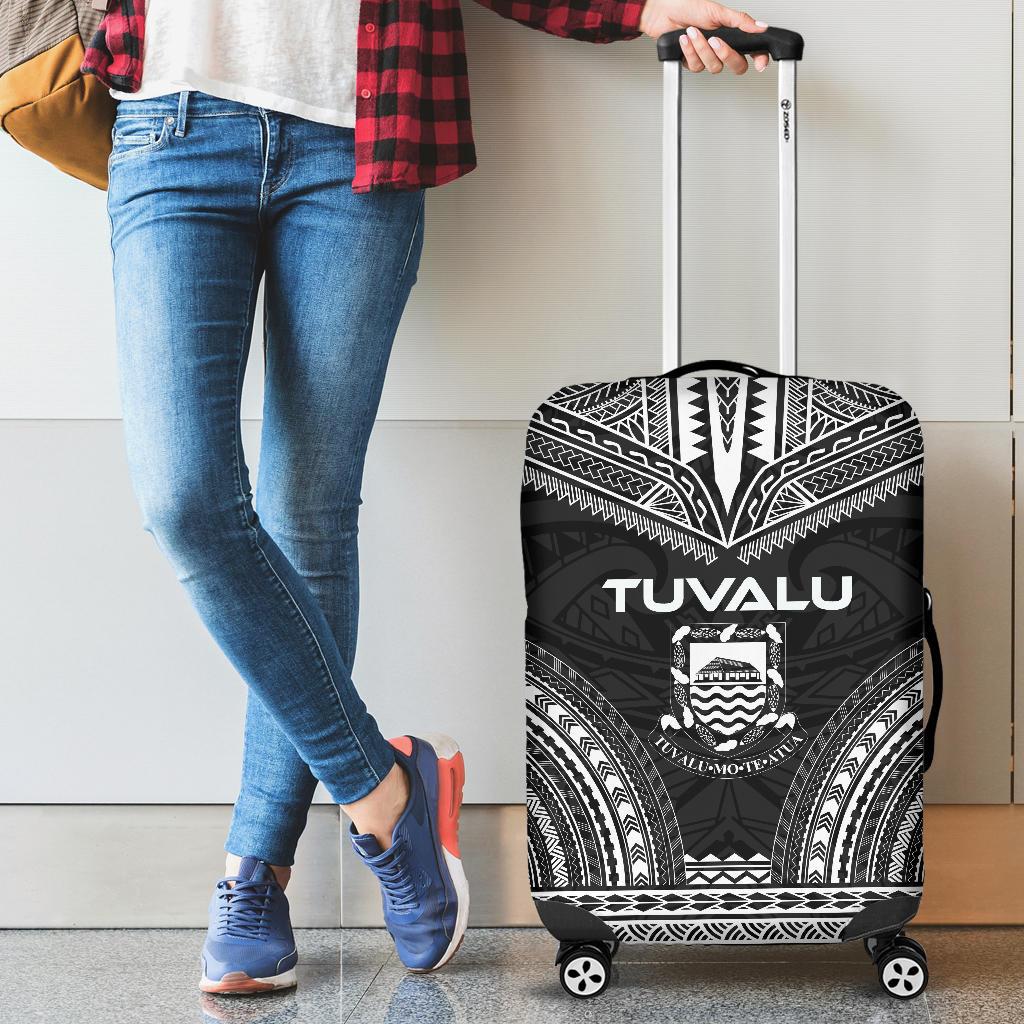 Tuvalu Polynesian Chief Luggage Cover - Black Version - Polynesian Pride