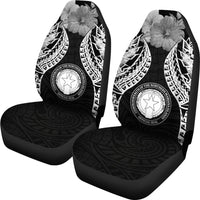 Northern Mariana Islands Polynesian Car Seat Covers Pride Seal And Hibiscus Black - Polynesian Pride