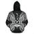Vanuatu Polynesian All Over Zip up Hoodie Map Black - Polynesian Pride