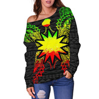 Nauru Polynesian Shoulder Sweater Map Reggae - Polynesian Pride