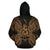 Vanuatu Polynesian All Over Zip up Hoodie Map Gold - Polynesian Pride