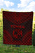 Tonga Premium Quilt - Tonga Coat Of Arms Polynesian Chief Dark Red Version - Polynesian Pride