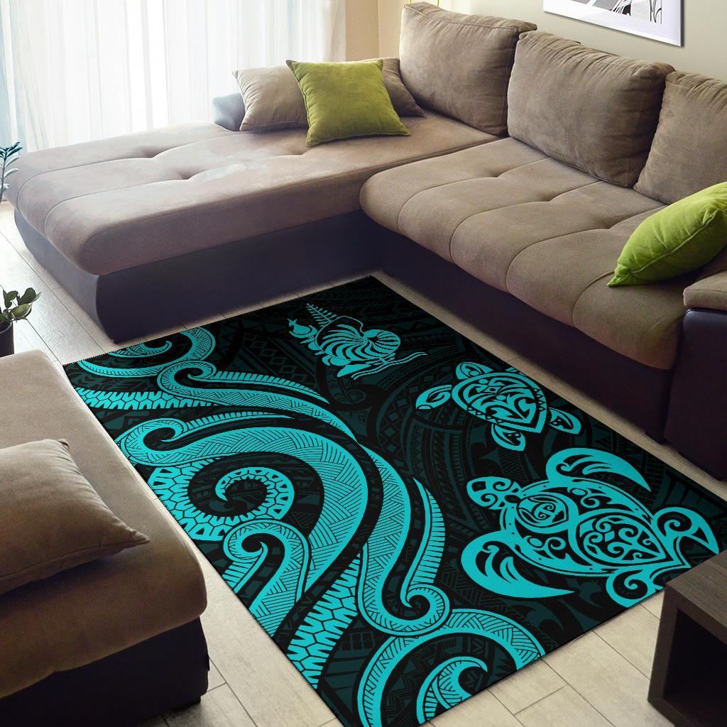 New Caledonia Area Rug - Turquoise Tentacle Turtle - Polynesian Pride