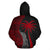 Yap Polynesian Zip up Hoodie Coconut Tree Red - Polynesian Pride