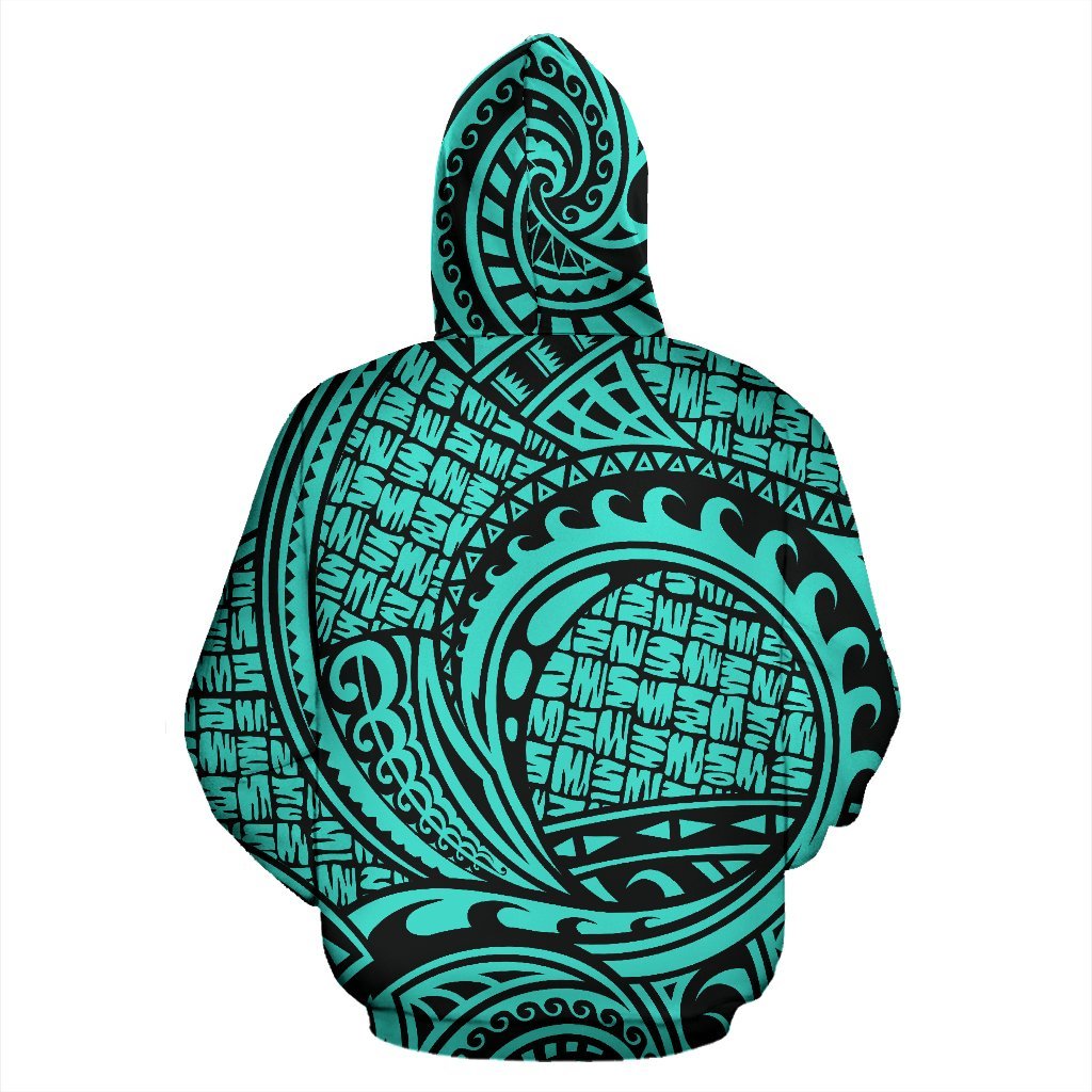 Hawaii Hoodie Polynesian Maori Lauhala Turquoise Pullover - Polynesian Pride
