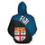 Fiji Tapa Zip up Hoodie Fiji Flag Blue Dark - Polynesian Pride