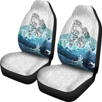 Maori Manaia The Blue Sea Car Seat Covers, White - Polynesian Pride