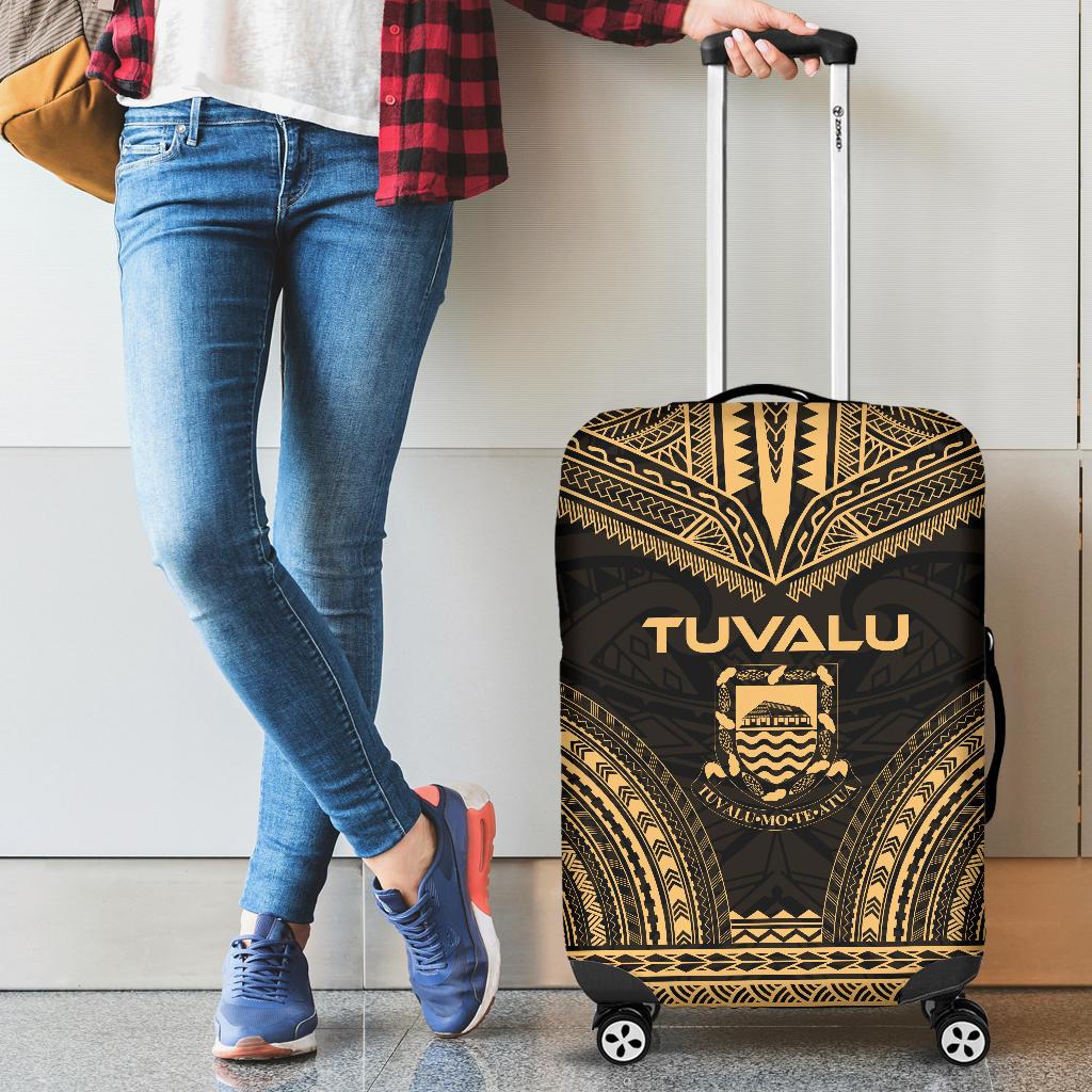 Tuvalu Polynesian Chief Luggage Cover - Gold Version - Polynesian Pride
