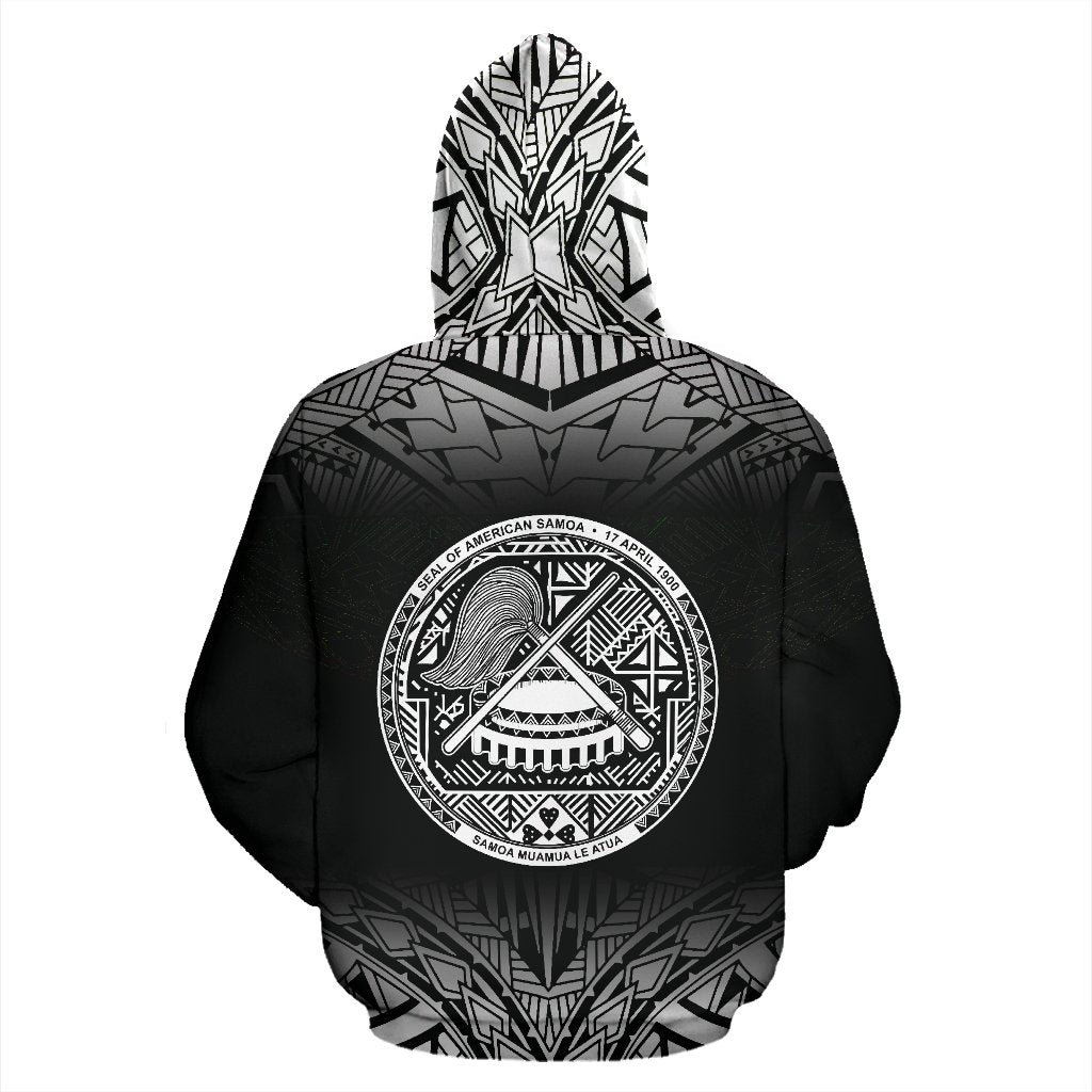 American Samoa All Over Custom Hoodie Polynesian Black Fog - Polynesian Pride