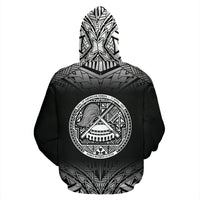 American Samoa All Over Custom Hoodie Polynesian Black Fog - Polynesian Pride