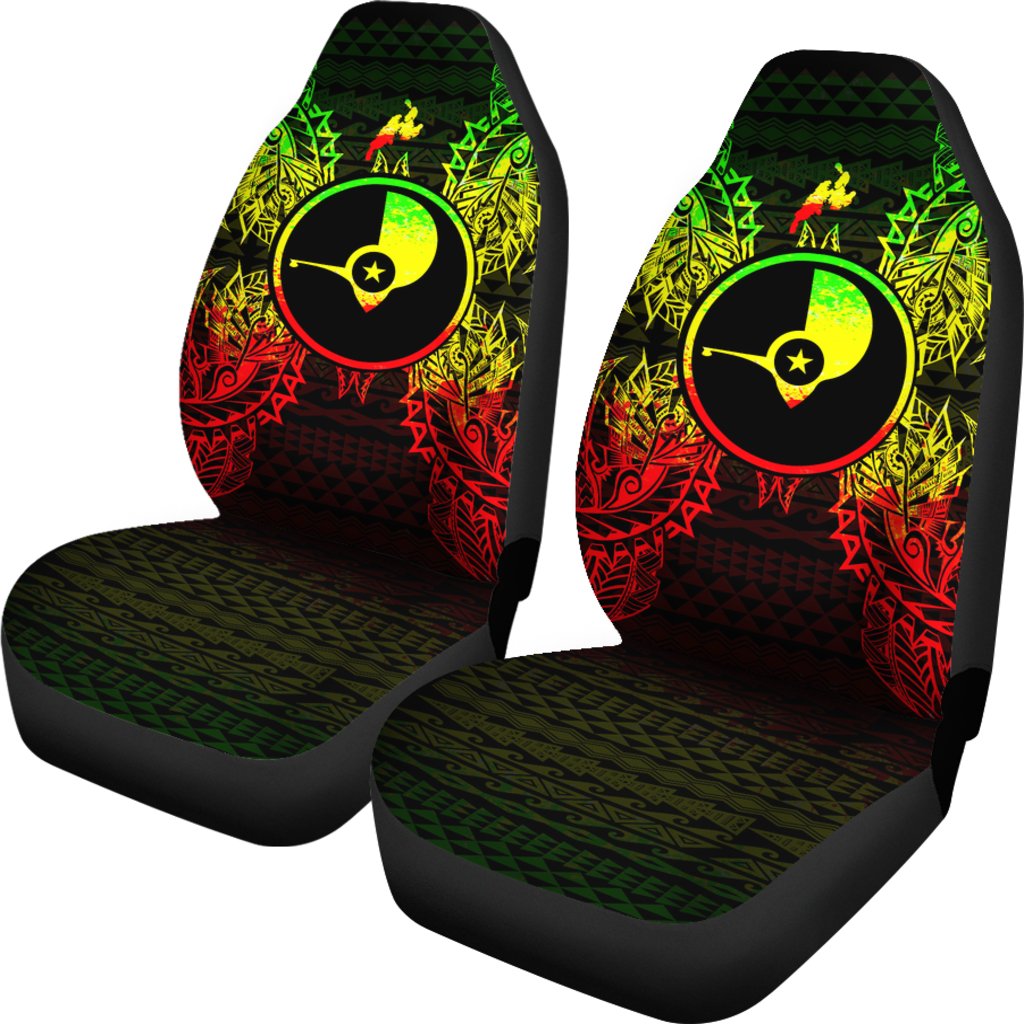 Yap Car Seat Cover - Yap Flag Map Reggae - Polynesian Pride