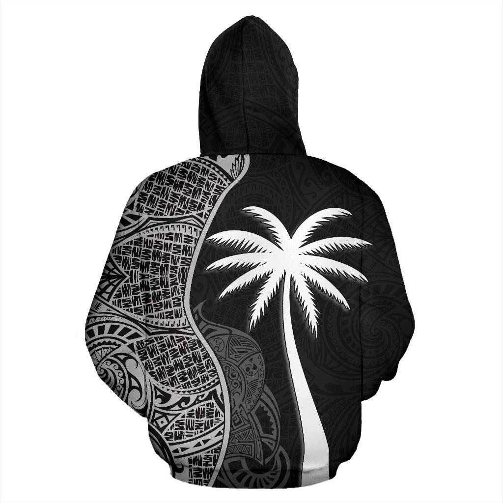 Northern Mariana Islands Polynesian Custom Hoodie Coconut Black - Polynesian Pride