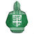 Fiji Tapa All Over Zip up Hoodie Green and White Version - Polynesian Pride