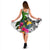 Nauru Midi Dress White - Turtle Plumeria Banana Leaf Crest - Polynesian Pride