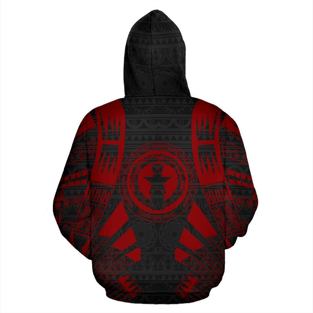 CNMI All Over Zip up Hoodie Red Tattoo Style - Polynesian Pride