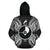Yap Polynesian All Over Zip up Hoodie Map Black - Polynesian Pride