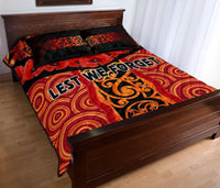 Anzac Lest We Forget Poppy Quilt Bed Set New Zealand Maori Silver Fern - Australia Aboriginal - Polynesian Pride
