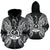 Vanuatu Polynesian All Over Zip up Hoodie Map Black Unisex Black - Polynesian Pride