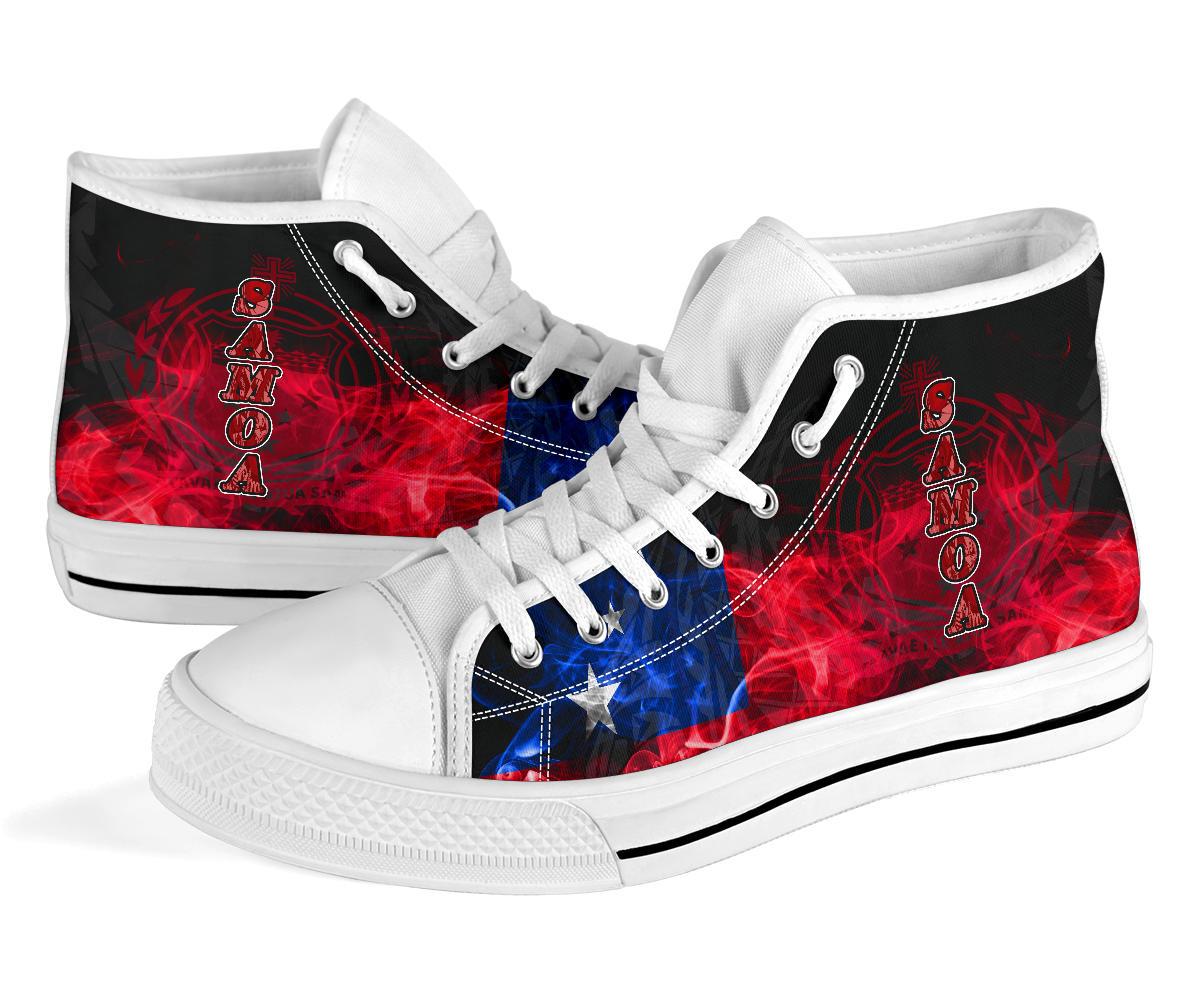 Samoa Polynesian High Top Shoes - Smoking Style - Polynesian Pride