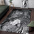Fiji Custom Personalised Area Rug - Humpback Whale with Tropical Flowers (White) - Polynesian Pride