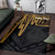 American Samoa Personalised Area Rug - Seal With Polynesian Pattern Heartbeat Style (Gold) - Polynesian Pride